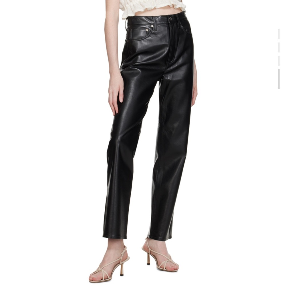 AGOLDE Black 90's Pinch Waist Leather  Size 23